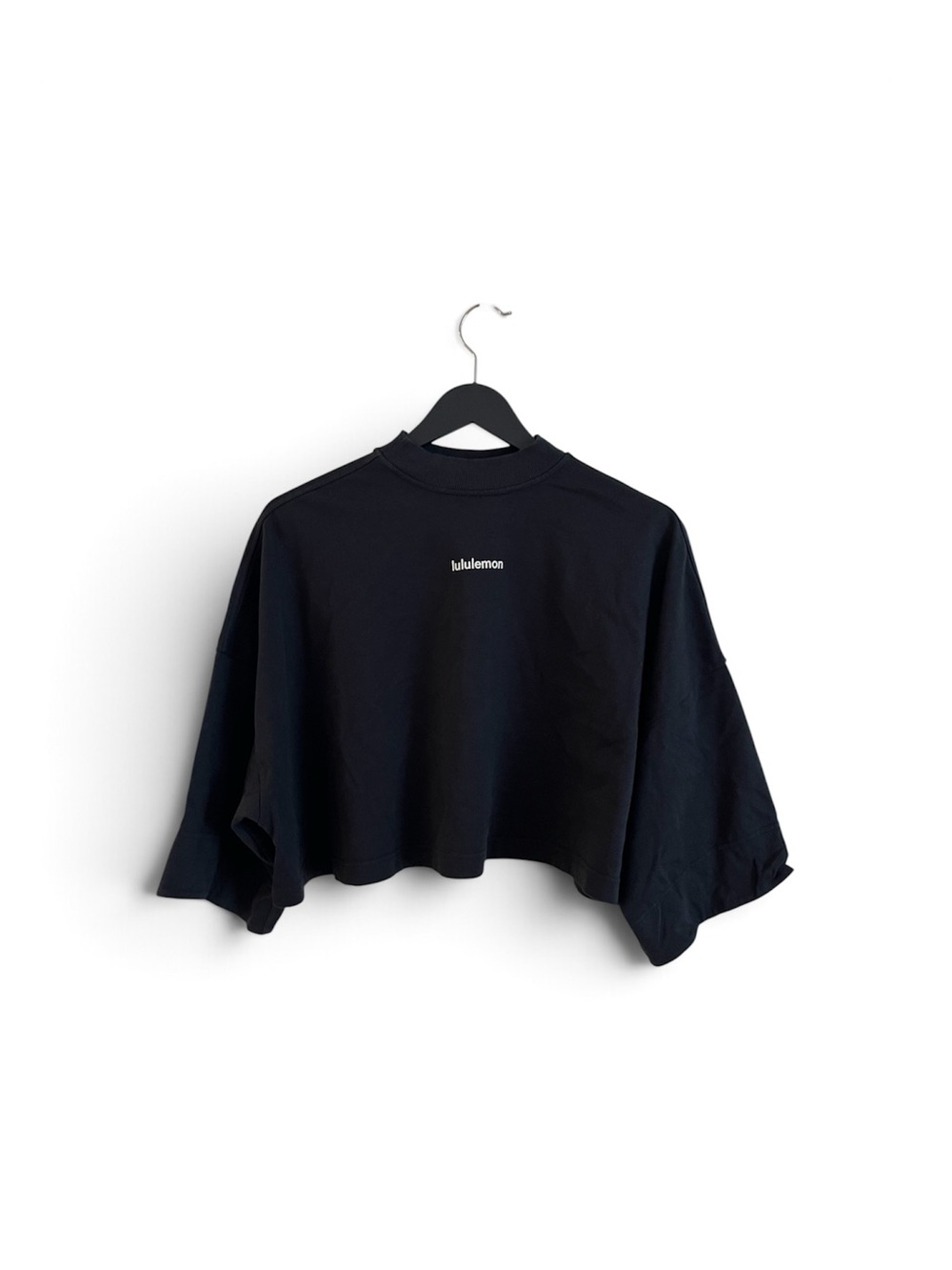 lululemon athletica Black Cropped Boxy Tee - Back Logo